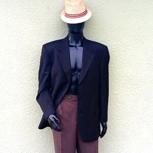 YVES SAINT LAURENT MEN'S VINTAGE BLACK (3) BUTTON PIN-STRIPED LUXURY BLAZER